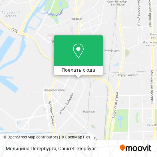 Карта Медицина Петербурга