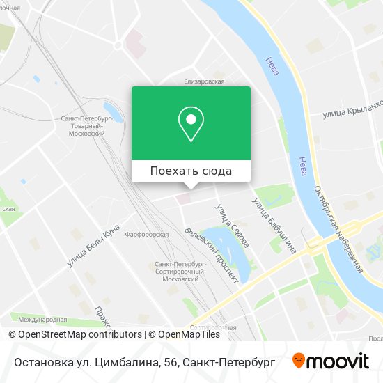Карта Остановка ул. Цимбалина, 56