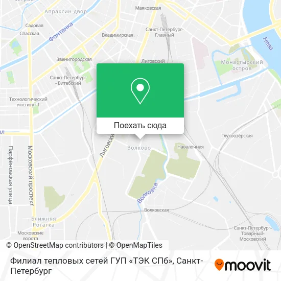 Карта Филиал тепловых сетей ГУП «ТЭК СПб»