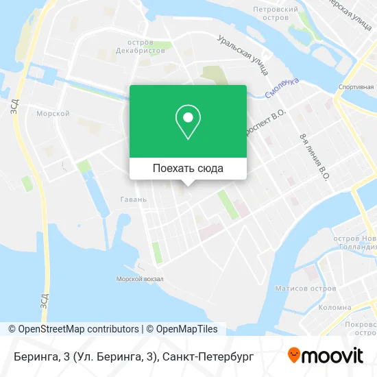 Карта Беринга, 3 (Ул. Беринга, 3)