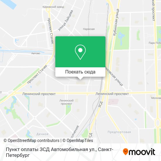 Карта Пункт оплаты ЗСД Автомобильная ул.