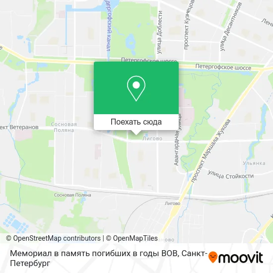Карта Мемориал в память погибших в годы ВОВ