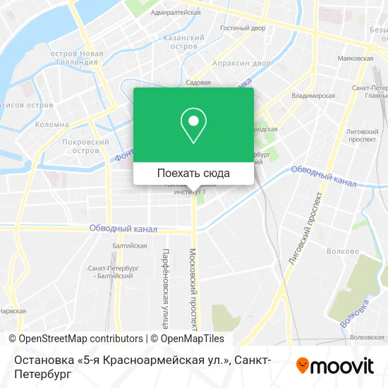 Карта Остановка «5-я Красноармейская ул.»