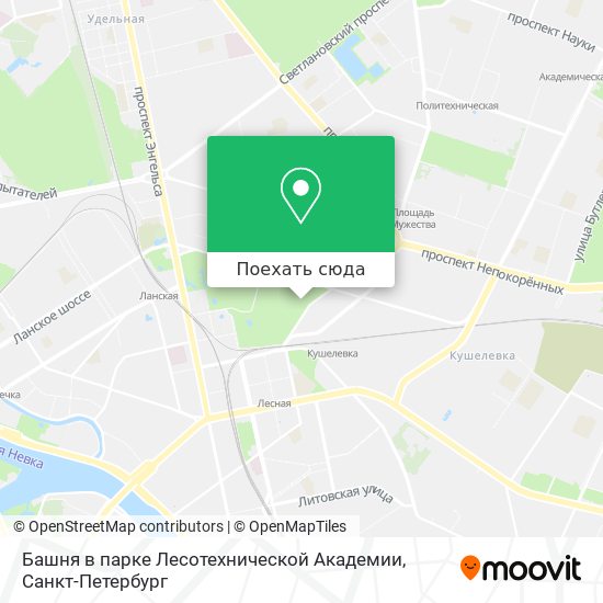 Карта Башня в парке Лесотехнической Академии