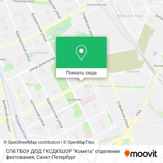 Карта СПб ГБОУ ДОД ГКСДЮШОР "Комета" отделение фехтования
