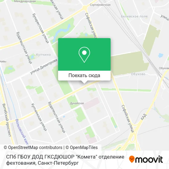 Карта СПб ГБОУ ДОД ГКСДЮШОР "Комета" отделение фехтования