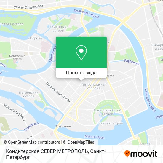 Карта Кондитерская СЕВЕР МЕТРОПОЛЬ