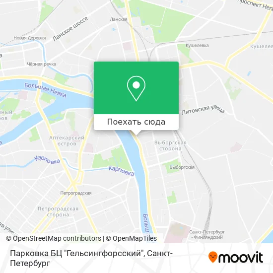 Карта Парковка БЦ "Гельсингфорсский"
