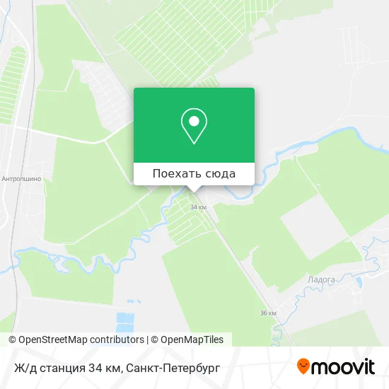Карта Ж/д станция 34 км