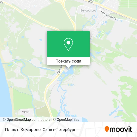 Карта Пляж в Комарово