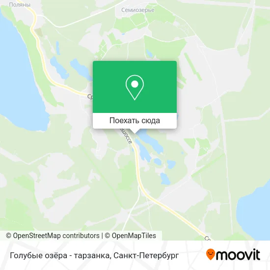 Карта Голубые озёра - тарзанка