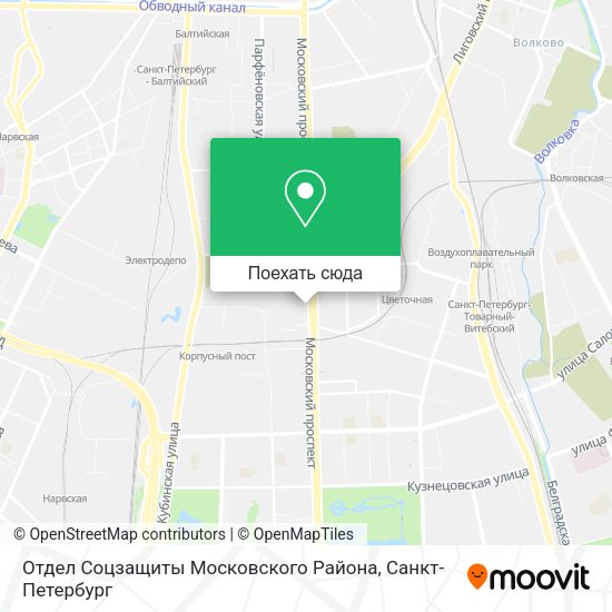 Карта Отдел Соцзащиты Московского Района
