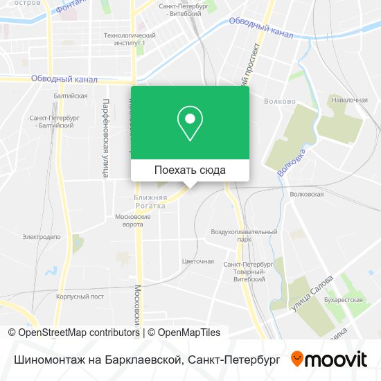 Карта Шиномонтаж на Барклаевской