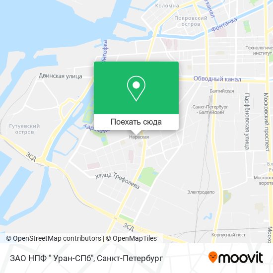 Карта ЗАО НПФ " Уран-СПб"