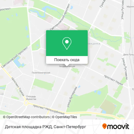 Карта Детская площадка РЖД