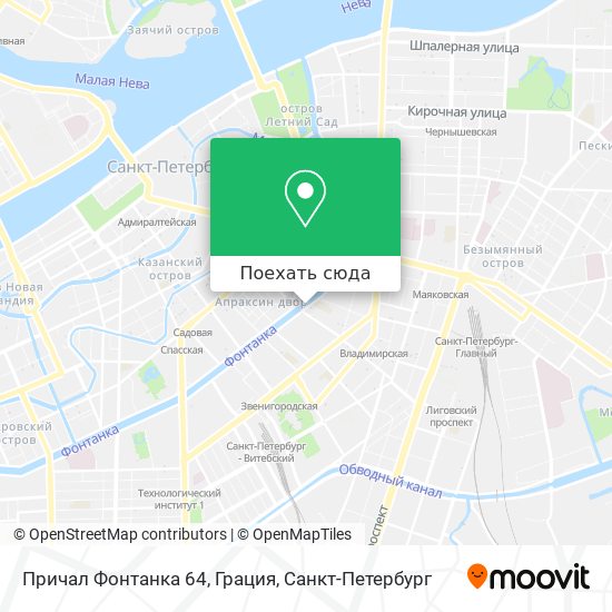 Карта Причал Фонтанка 64, Грация