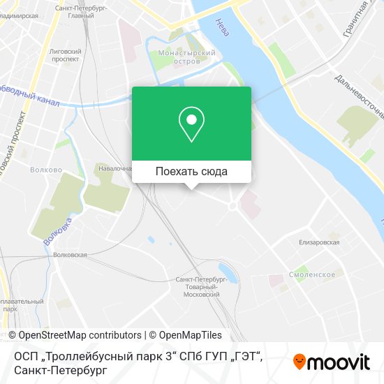 Карта ОСП „Троллейбусный парк 3“ СПб ГУП „ГЭТ“