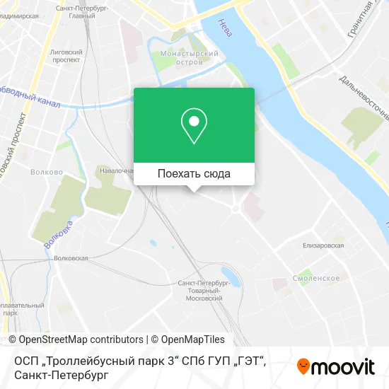 Карта ОСП „Троллейбусный парк 3“ СПб ГУП „ГЭТ“