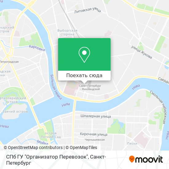 Карта СПб ГУ "Организатор Перевозок"