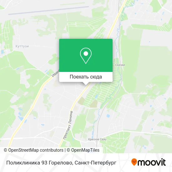 Карта Поликлиника 93 Горелово