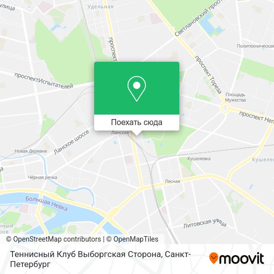 Карта Теннисный Клуб Выборгская Сторона