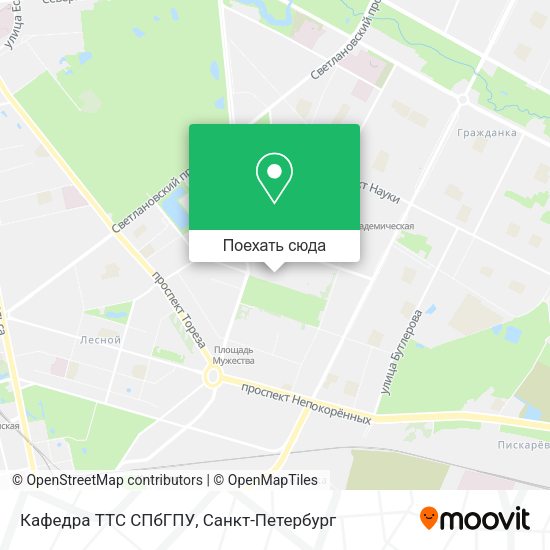 Карта Кафедра ТТС СПбГПУ