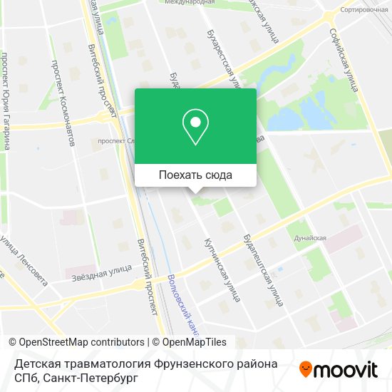 Карта Детская травматология Фрунзенского района СПб