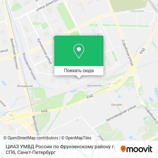 Карта ЦИАЗ УМВД России по Фрунзенскому району г. СПб