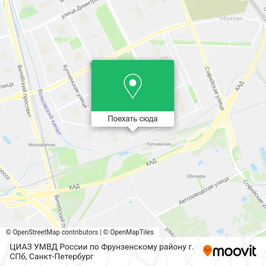Карта ЦИАЗ УМВД России по Фрунзенскому району г. СПб