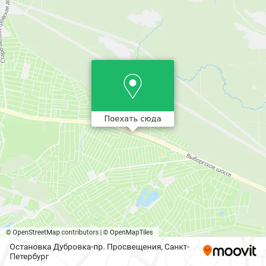 Карта Остановка Дубровка-пр. Просвещения