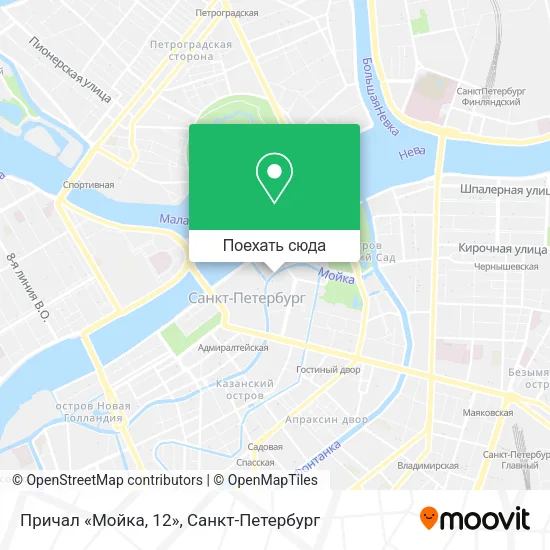 Карта Причал «Мойка, 12»