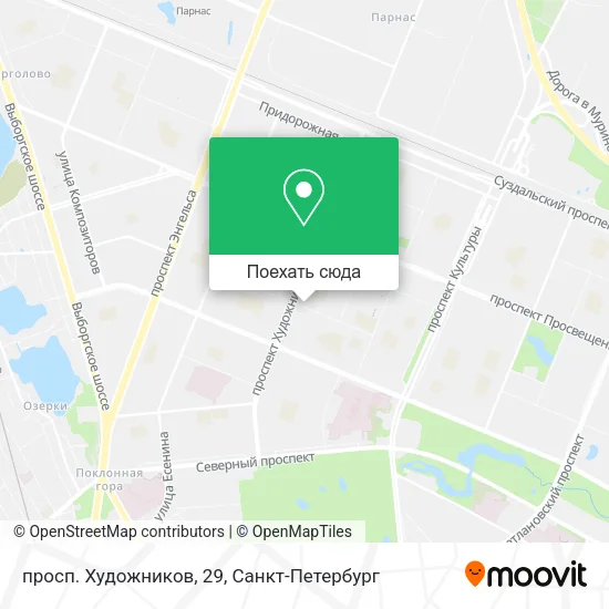 Карта просп. Художников, 29
