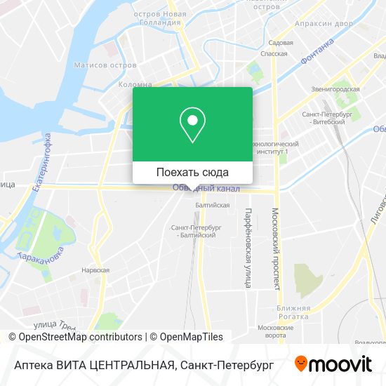 Карта Аптека ВИТА ЦЕНТРАЛЬНАЯ