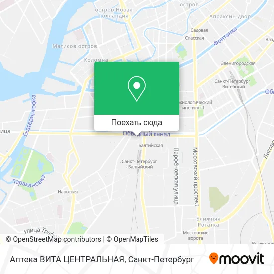 Карта Аптека ВИТА ЦЕНТРАЛЬНАЯ