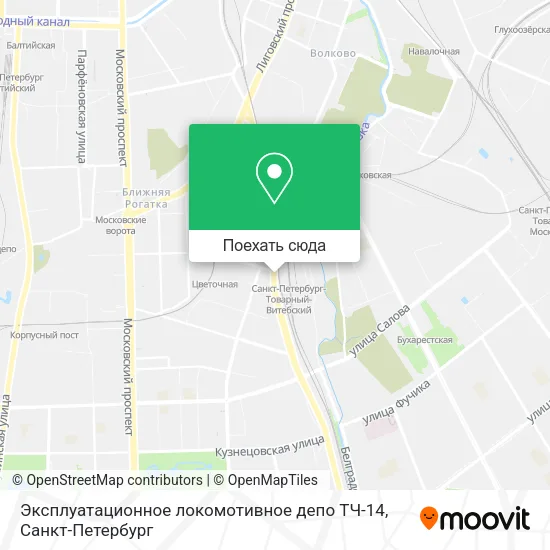 Карта Эксплуатационное локомотивное депо ТЧ-14