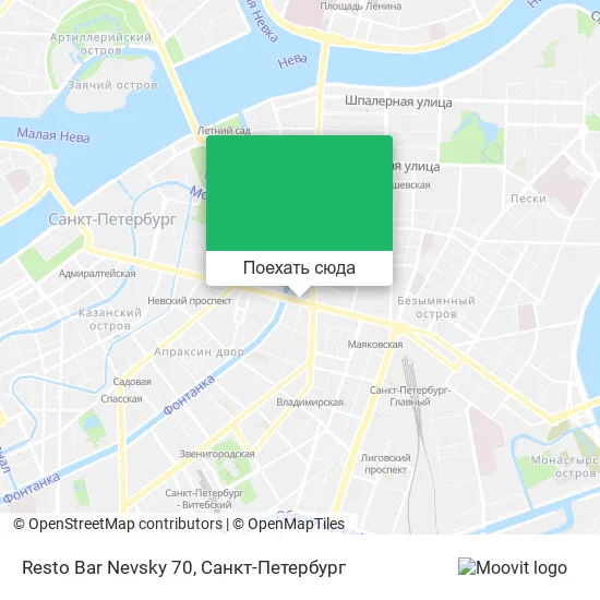 Карта Resto Bar Nevsky 70
