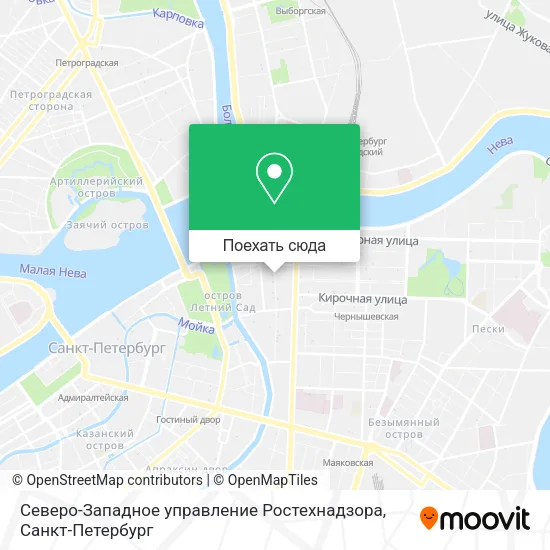 Карта Северо-Западное управление Ростехнадзора