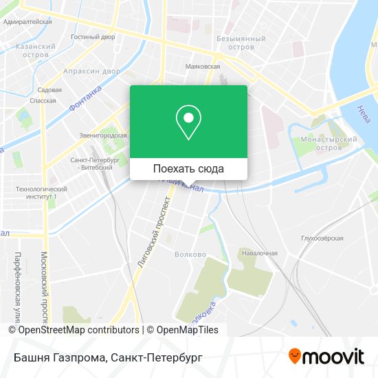 Карта Башня Газпрома