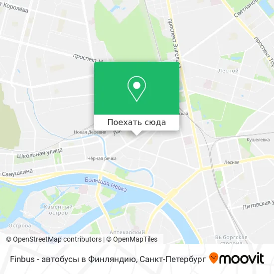 Карта Finbus - автобусы в Финляндию