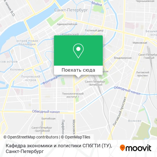 Карта Кафедра экономики и логистики СПбГТИ (ТУ)