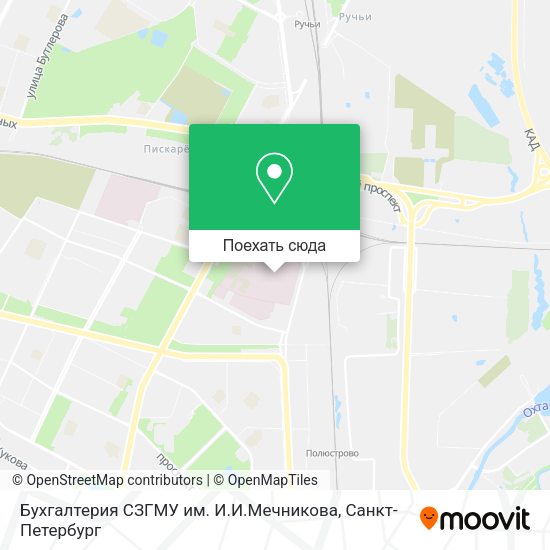 Карта Бухгалтерия СЗГМУ им. И.И.Мечникова