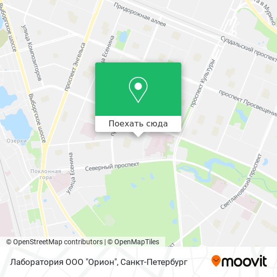 Карта Лаборатория ООО "Орион"