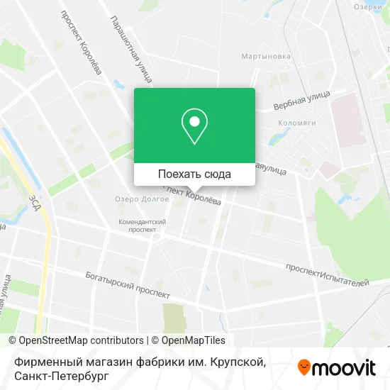 Карта Фирменный магазин фабрики им. Крупской