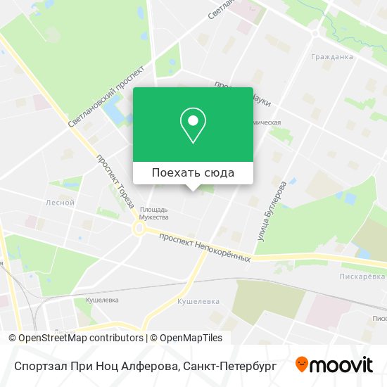 Карта Спортзал При Ноц Алферова