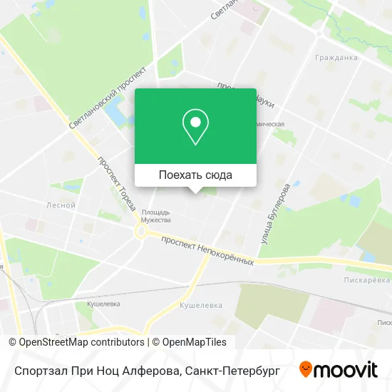 Карта Спортзал При Ноц Алферова