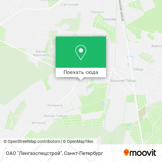 Карта ОАО "Ленгазспецстрой"