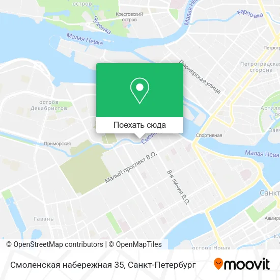 Карта Смоленская набережная 35