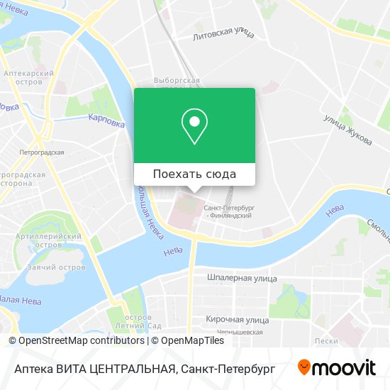 Карта Аптека ВИТА ЦЕНТРАЛЬНАЯ