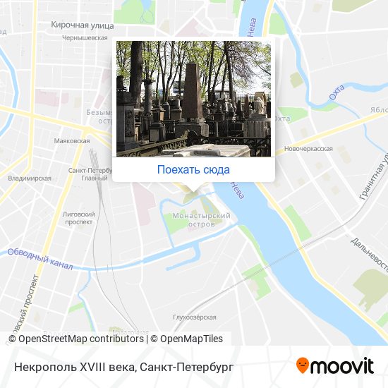 Карта Некрополь XVIII века