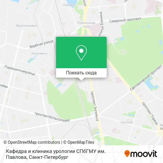 Карта Кафедра и клиника урологии СПбГМУ им. Павлова